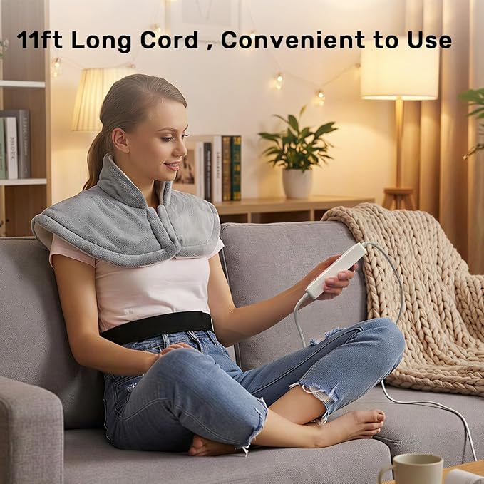 Extra Large Heating Pad for Neck, Back Pain Relief, 3 Heat Settings, 11 ft Long - Image 6
