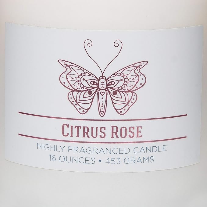 Carolina Citrus Rose Scented Candle, 16 oz Wellness Relaxing Aromatherapy Candle - Image 6