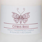 Carolina Citrus Rose Scented Candle, 16 oz Wellness Relaxing Aromatherapy Candle - Image 6