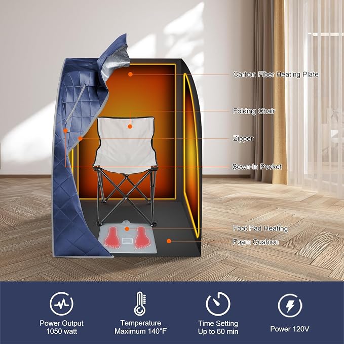 Infrared Sauna, Portable Personal Sauna, Full Body Home SPA Tent, Separate - Image 3