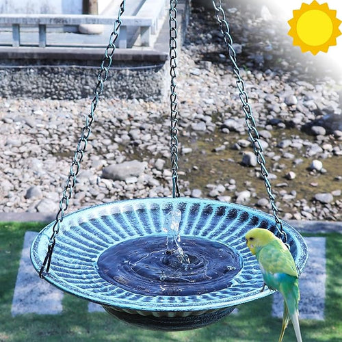 12.3" Hanging Bird Bath with Solar Fountain Bird Bath Bubbler，Birdbath Fountain - Image 2