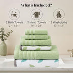 Modern Threads Natural Vine 6-Piece 100% Cotton Towel Set – Yarn Dyed Jacquard - Image 3