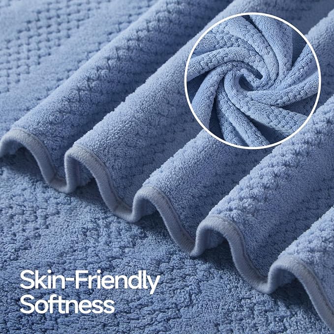 ecolook 4 Pack Microfiber Bath Towels, 31 x 63 inches Extra Large Bath Towel Set - Image 6