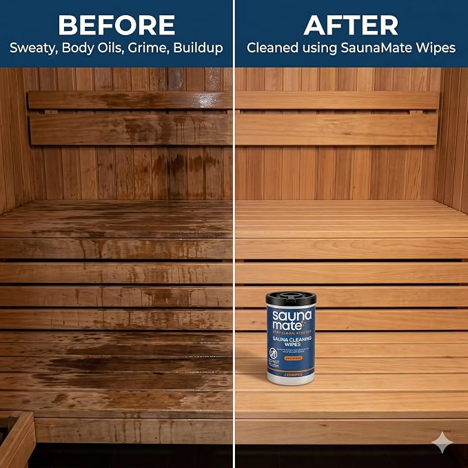 Sauna Cleaning Wipes, Unscented Disposable Sauna Wipes, Cleans Sweat, Oil & - Image 2