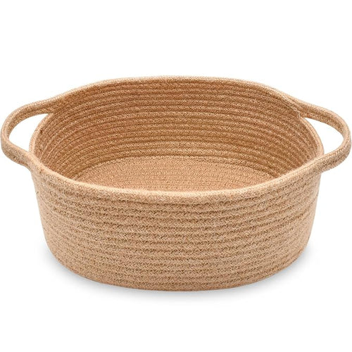 ABenkle Small Basket with Handles, Boho Decorative Rope Woven Dog Cat Toy by ABenkle