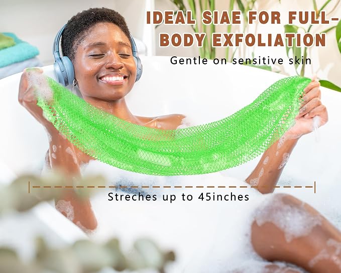 2 Pack African Net Sponge Exfoliating Body Scrubber Bath Sponge - Image 2