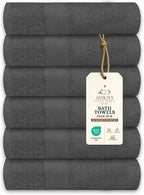 Large Bath Towels Pack of 6 – 24" x 50", 100% Cotton Terry – Soft, Quick-Dry & by ASTILTEXCottonTowels