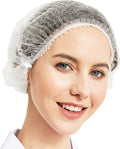 ProtectX 100-Pack White Disposable Hair Nets, Elastic Head Cover, Bouffant Caps by ProtectX