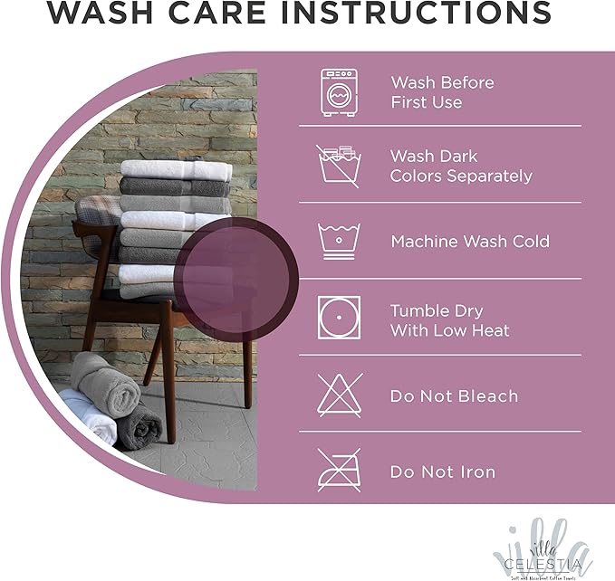 100% Cotton Bath Towel Set of 18-4 Bath Towels, 6 Hand Towels, 8 Wash Cloths - Image 6