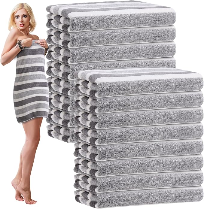 SmoothNovelty 16 Pack Microfiber Bath Towels Bulk 27'' x 60'' Oversized Size by SmoothNovelty