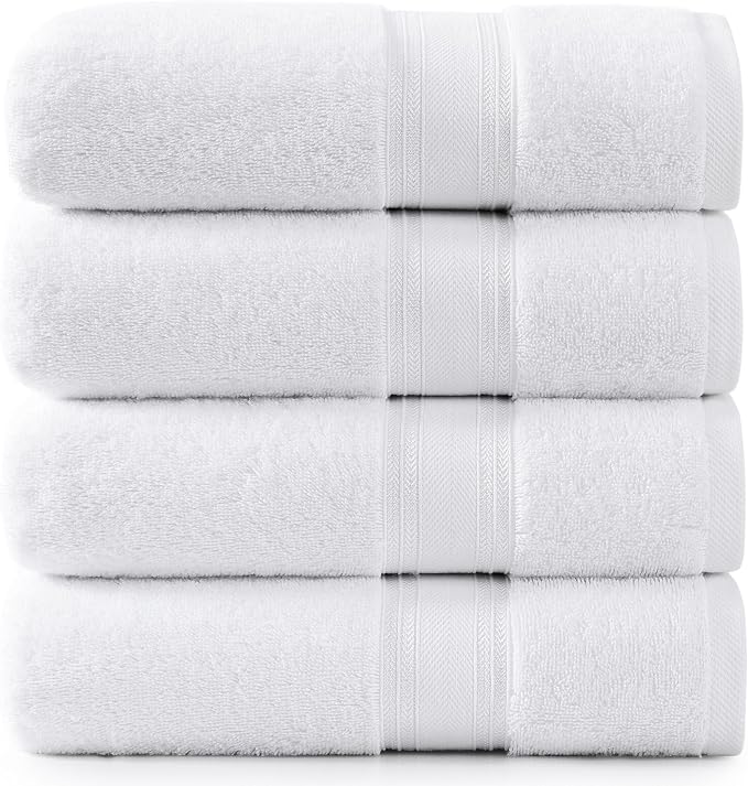 LANE LINEN 100% Cotton 4 Pack Bath Sheets by LaneLinen
