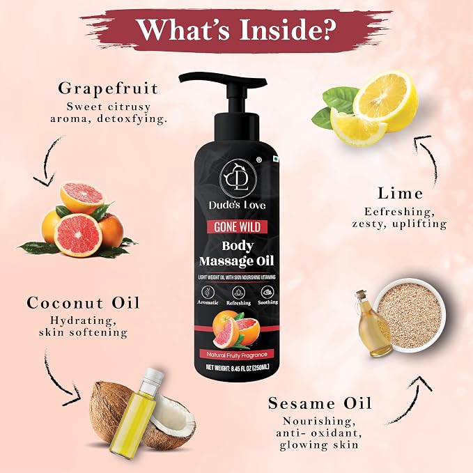 Organic - Grapefruit Full Edible Body Massage Oil - Refreshing, Calming | No - Image 5