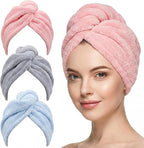 3 Pack Large Microfiber Hair Towel Wrap by Unknown