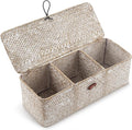 Seagrass Storage Basket with Lid Rectangular Small Woven Shelf Baskets with by DECRAFTS