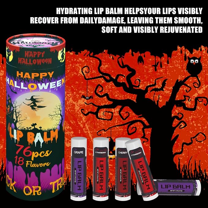Yopela 76 Pack Halloween Natural Lip Balm Bulk - Image 3
