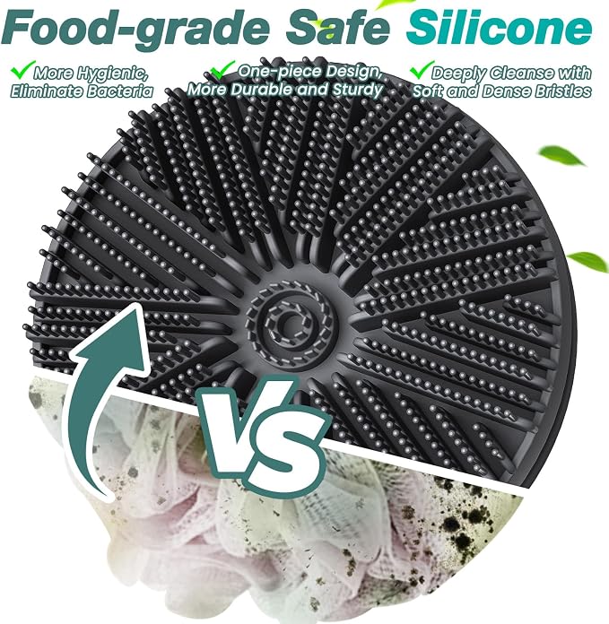 Manmihealth Silicone Back Scrubber & Soft Bath Glove, Silicone Scalp Massager - Image 4