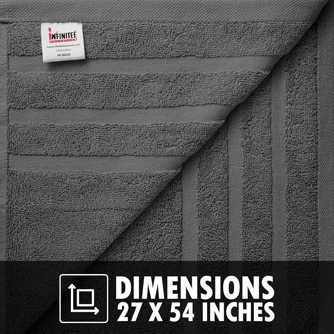 Infinitee Xclusives 100% Cotton Luxury Bath Towels Set of 2 - Image 7