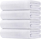 HOMEXCEL Waffle Bath Towels Set 4 Pack, Premium Microfiber Bathroom Towels by HOMEXCEL