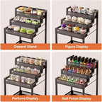 Display Riser Stand Perfume Cologne Organizer, 13in Rolling Makeup Storage Cart - Image 6