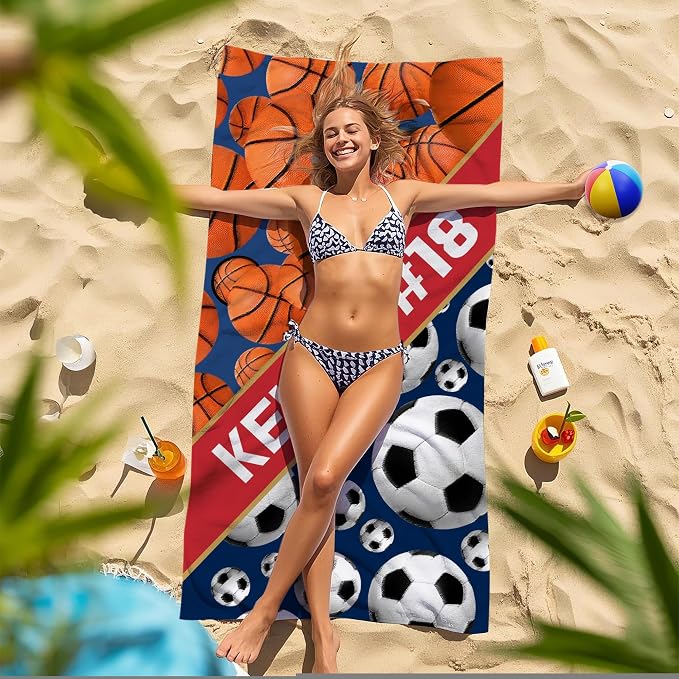Personalized Beach Towel With Name, Custom Beach Towel with Text, Customized - Image 7
