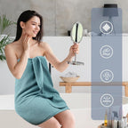 POLYTE 430 GSM Microfiber Quick Dry Lint Free Oversize Bath Towel Set, 6 Piece - Image 6