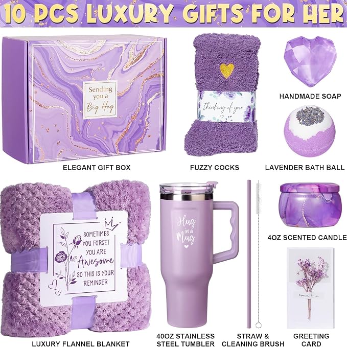 Birthday Gifts for Women Self Care Get Well Soon Gifts, Lavender Relaxing Spa - Image 9