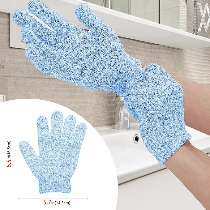 4 Pairs Bath Gloves, Exfoliating Body Scrub Mitts - Image 2