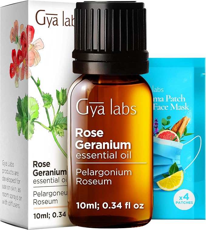 100% Pure Rose Geranium Essential Oil by GyaLabs