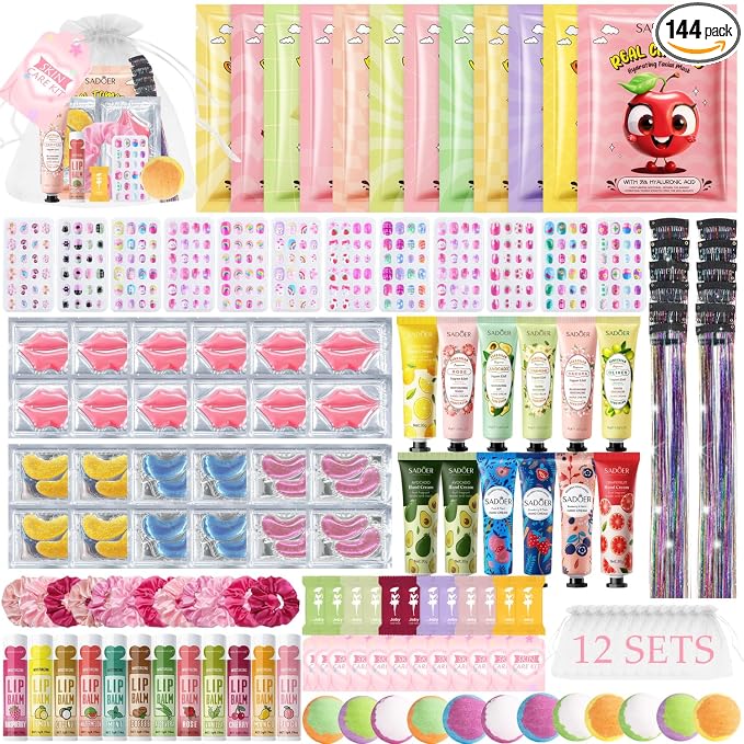 144 Pcs Spa Party Decorations for Girls, Spa Birthday Party Supplies Include by Unknown