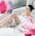 IBLUE Shower Gloves, Double Sided Exfoliating Bath Body Scrub Gloves - Image 3