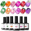 modelones Cat Eye Gel Nail Polish Set, 6 Colors Orange Neon Galaxy Hot Pink by MODELONES