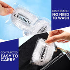 LEOBRO Shower Cap, Plastic Shower Caps Disposable, Plastic Hair Caps, Deep - Image 5