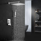 SR SUN RISE Polished Chrome Square Rainfall Shower Head and Handle Set - Image 2
