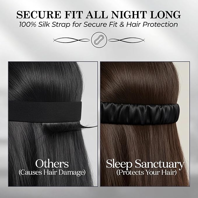 SLEEP SANCTUARY 100% Pure Mulberry Silk Sleep Mask - Image 5