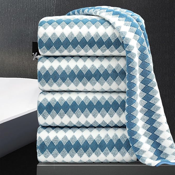 4 Piece Bath Towel Set Oversized Bath Sheet 35"x70" Bathroom Towel Extra Large by MAGGEA