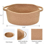 ABenkle Small Basket with Handles, Boho Decorative Rope Woven Dog Cat Toy - Image 2