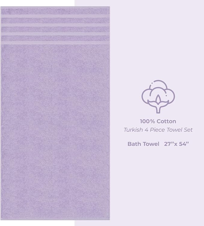 American Soft Linen Luxury 4 Piece Bath Towel Set, 600 GSM 100% Cotton Turkish - Image 4