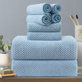 8-Piece Blue Bath Towels Set, 2 Oversized Large Bath Towels Sheet, 2 Hand by Hailea