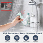 Rain Shower System with 304Stainless Steel Shelf, 12 Inch Rainfall Shower Head - Image 6