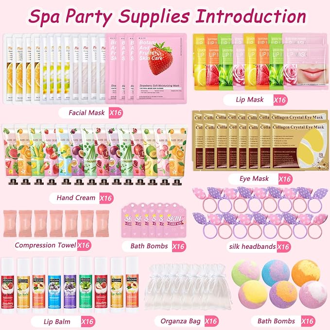 160 PCS Spa Party Supplies for Girls Women, Include Facial Mask, Hand Creams - Image 2
