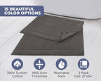 Hawmam Linen Cool Grey Bath Mats, 21 x 34 inches, Banded Design, Highly - Image 3