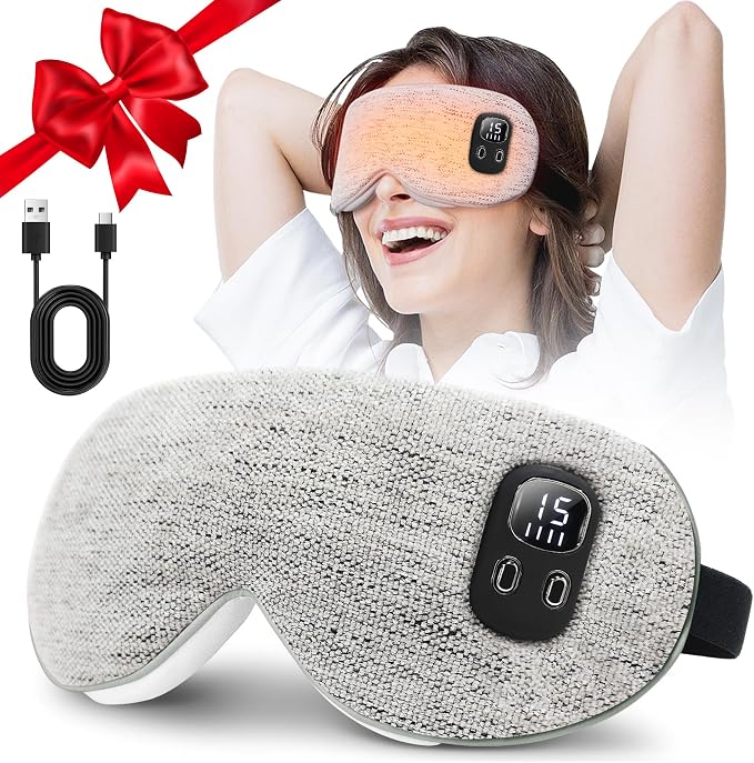 Heated Eye Mask, Cordless Rechargeable Eye Compress, Eye Relief, Improved Sleep by YABORAS