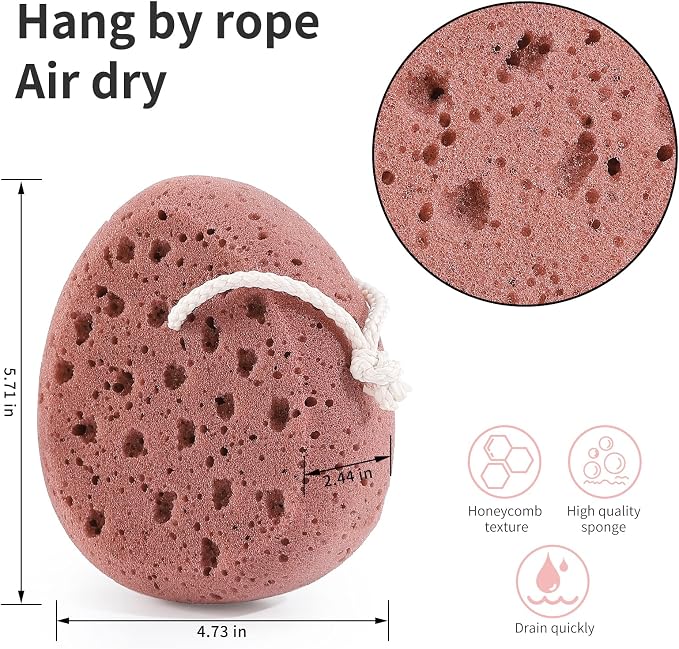 3 Pcs Bath Sponge for Women, Body Wash Sponges Loofah Body Scrubber, 3 Colors & - Image 7