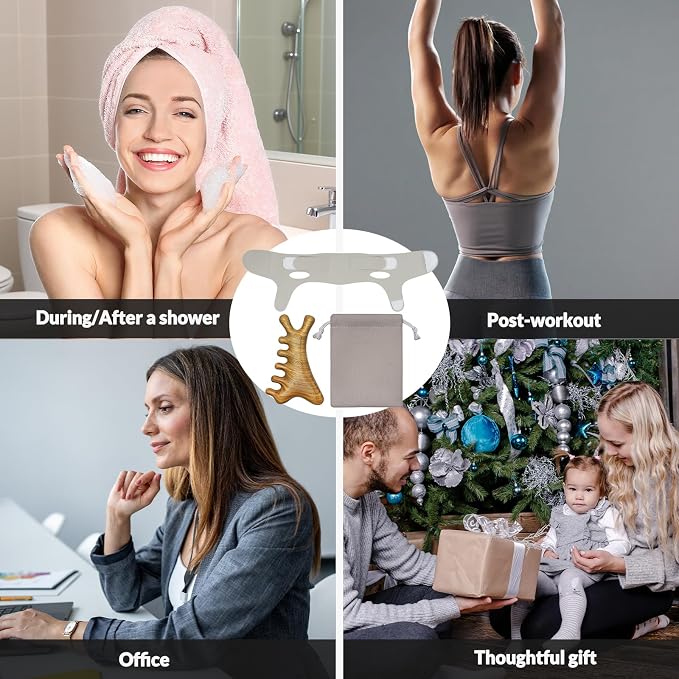 4 in 1 Gua Sha Tool for Face & V Line Lifting Mask, Scalp Massage, Jaw Lifting - Image 7