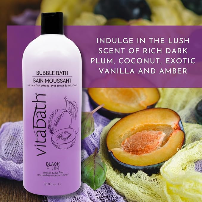 Vitabath Black Plum Bubble Bath Rich Foaming Soak - Image 4