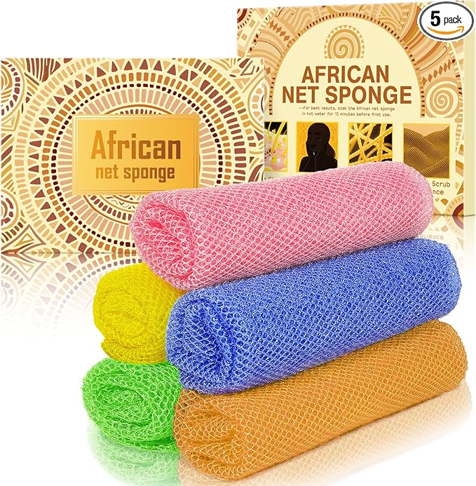 5 Pieces African Net Sponge – Deep Cleansing & Exfoliating Mesh by SpiralScgv
