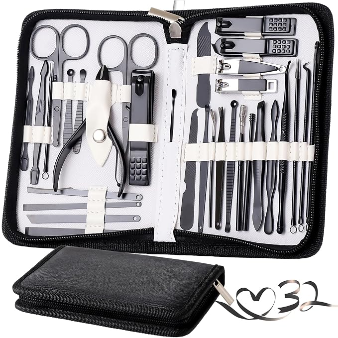 Manicure Set Pedicure Kit Womens Nail Clippers Set 32 in 1 Professional by KV.YSHQLNE