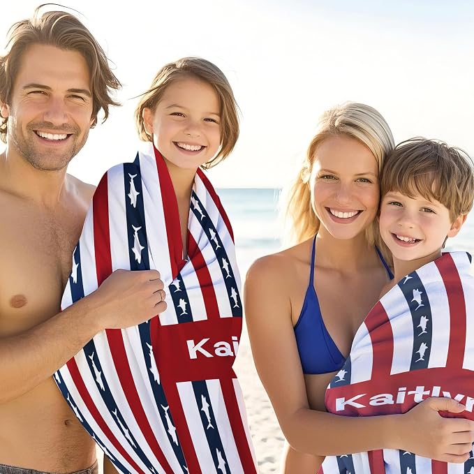 JML Custom Beach Towel with Name, Personalized Microfiber Beach Towel with Name - Image 4