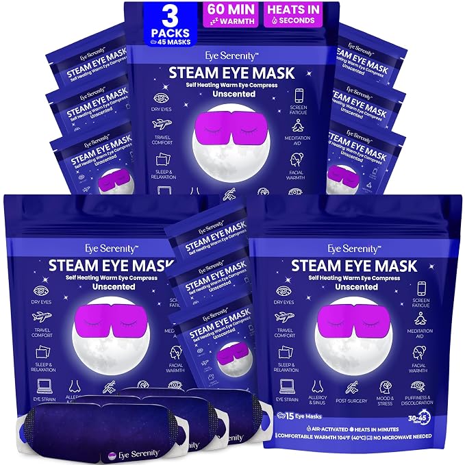 Eye Serenity Steam Eye Mask, Heated Eye Mask, Self Heating Warm Compress by LureEssentials