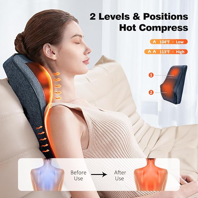 Boriwat Neck Massager with Heat, Back Massager & Deep Tissue Massager, 3D - Image 3
